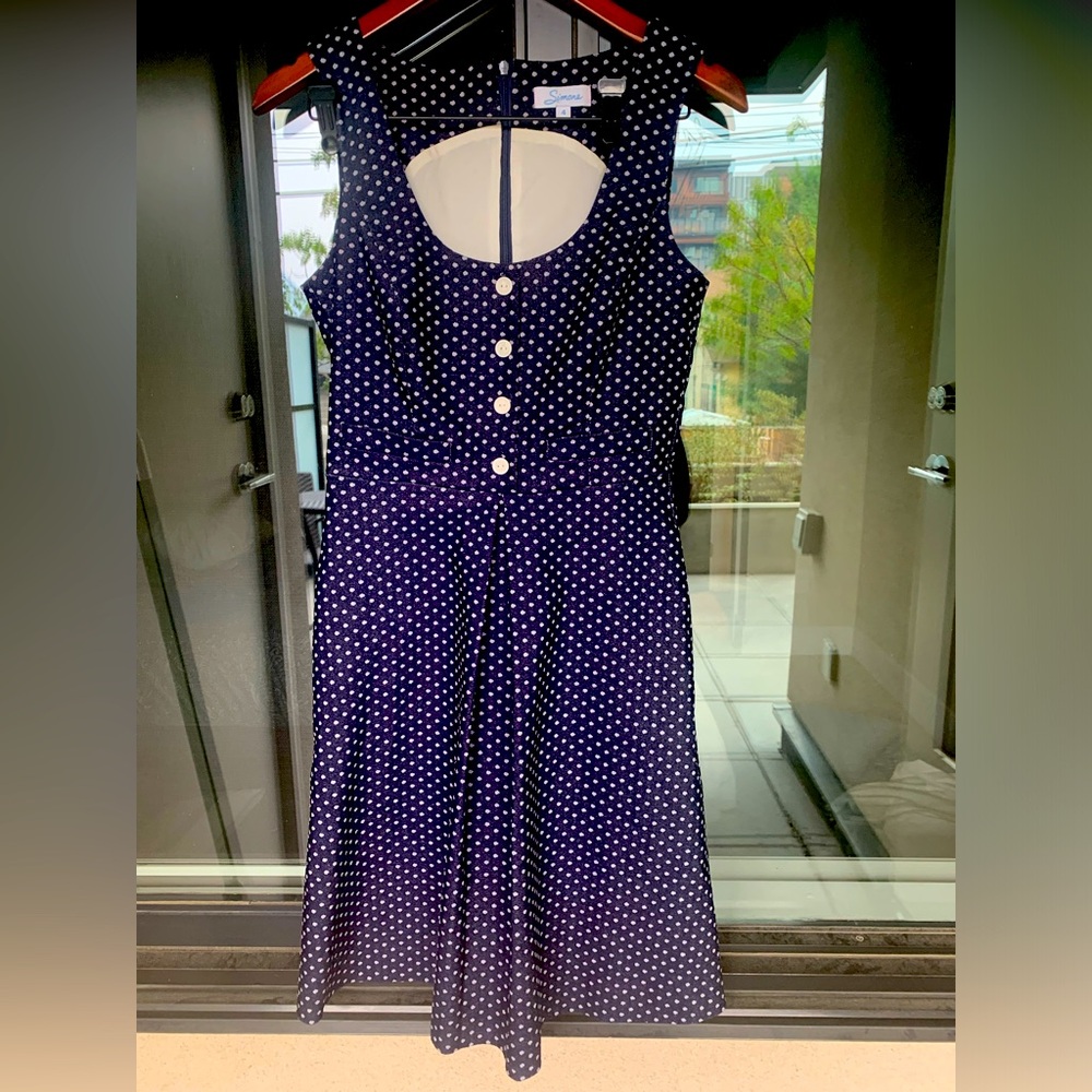 Purple polka dot Simone Dress